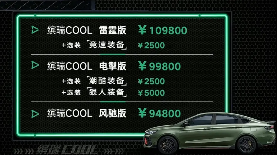 吉利缤瑞COOL售9.48万起,新车亮点全面解析！